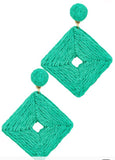 Raffia Square Earring