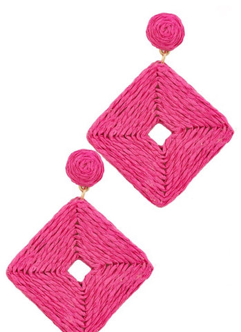 Raffia Square Earring